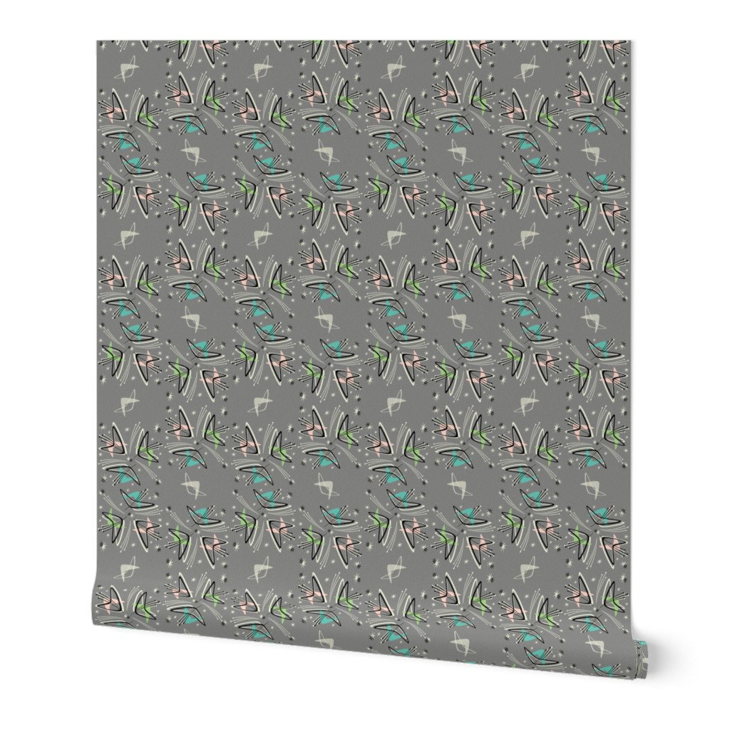 Cosmic Tulips on Textured Gray