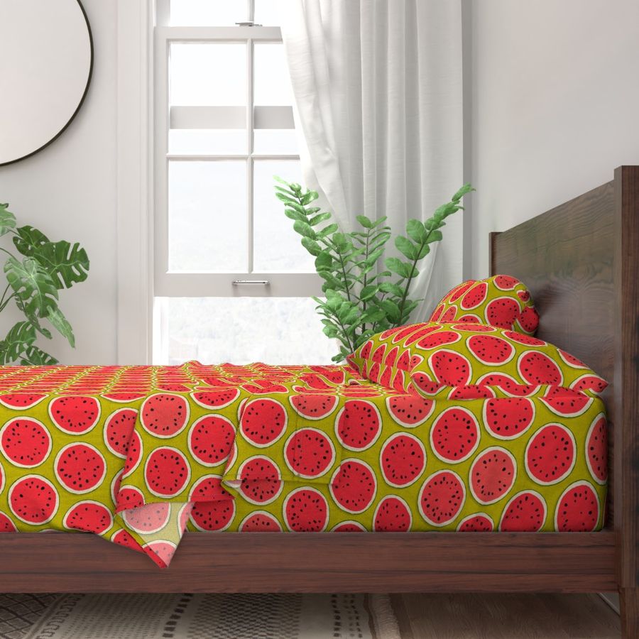 watermelon polka chartreuse