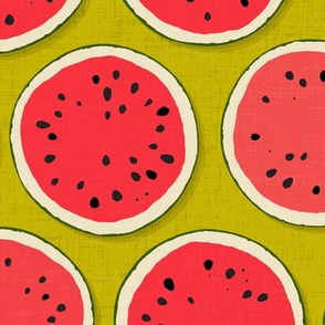 watermelon polka chartreuse