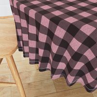 Textured Buffalo plaid - pink and black