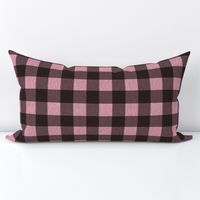 Textured Buffalo plaid - pink and black