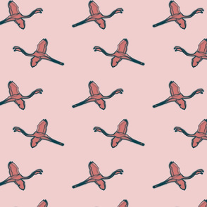 flamingos watercolor  pink