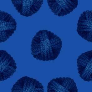 monochromatic blue yarn