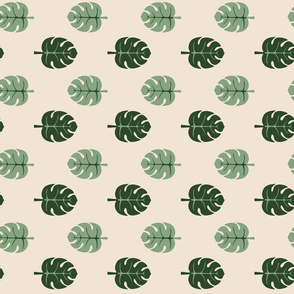 Monstera leaves beige 