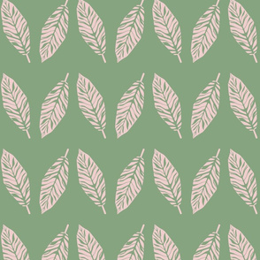 Tropical leaves green and pink