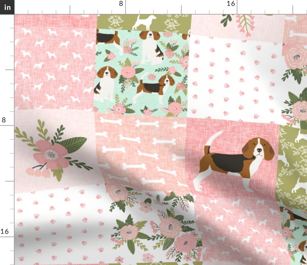 beagle  pet quilt d dog breed fabric cheater quilt wholecloth