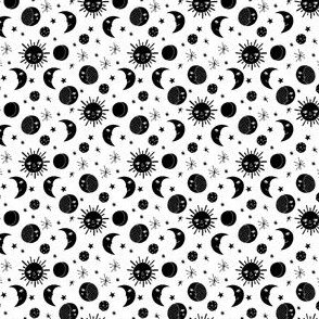 Moon // black and white moon stars night sky black and white  - small