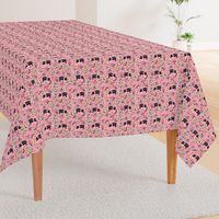 hampshire pig floral fabric - simple layout - pink