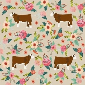 hereford floral fabric - simple layout - tan