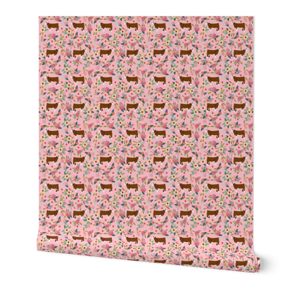 hereford floral fabric - simple layout - pink
