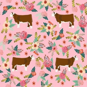 hereford floral fabric - simple layout - pink