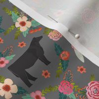 steer floral fabric - simple layout - charcoal