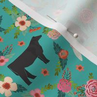 steer floral fabric - simple layout - turquoise