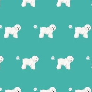 bichon dog fabric fart funny cute pure breed sewing projects teal