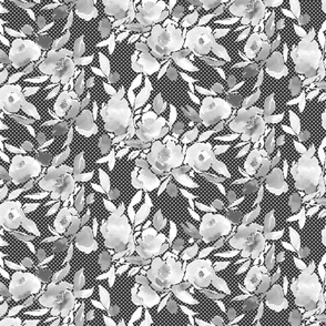 Watercolor Floral Dot Greyscale