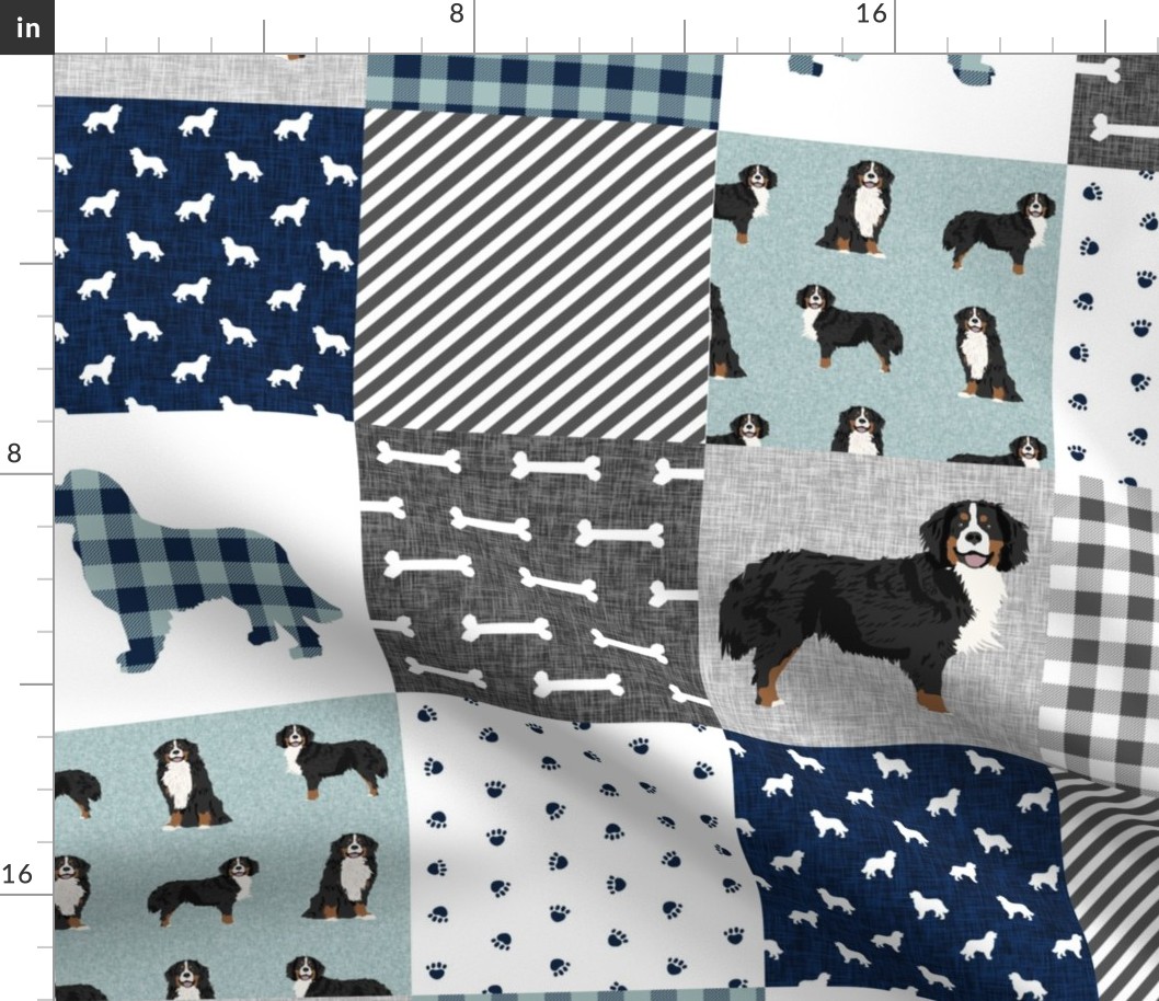 bernese mountain dog pet quilt b cheater quilt dog wholecloth fabric