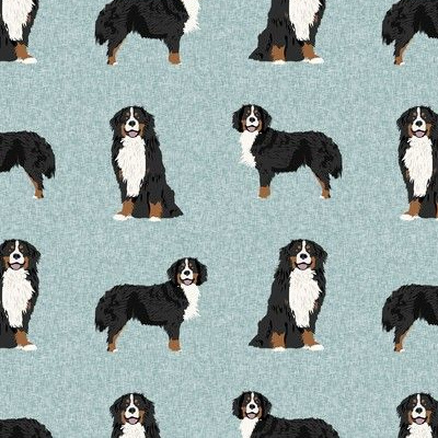Bernese Mountain Dog Berner Sennen Hund Fabric Printed by Spoonflower BTY 