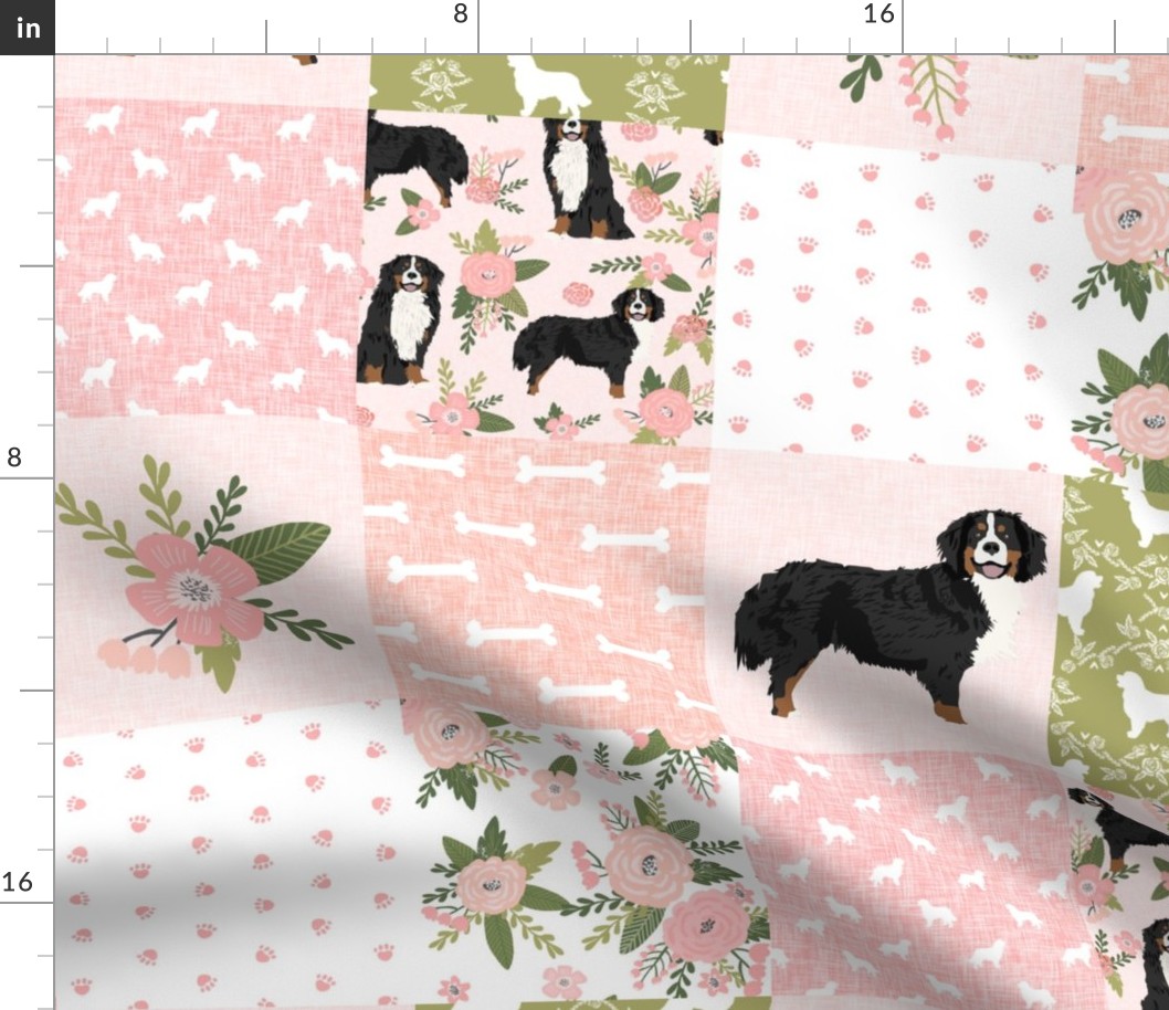 bernese mountain dog pet quilt d cheater quilt dog wholecloth fabric