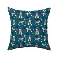 schnauzers in Texas fabric - dogs in texas, lone star state, cactus, cowboy design - blue