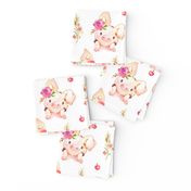 Miss Piglet - Baby Girl Pig with Flowers & Apples - LARGER Scale