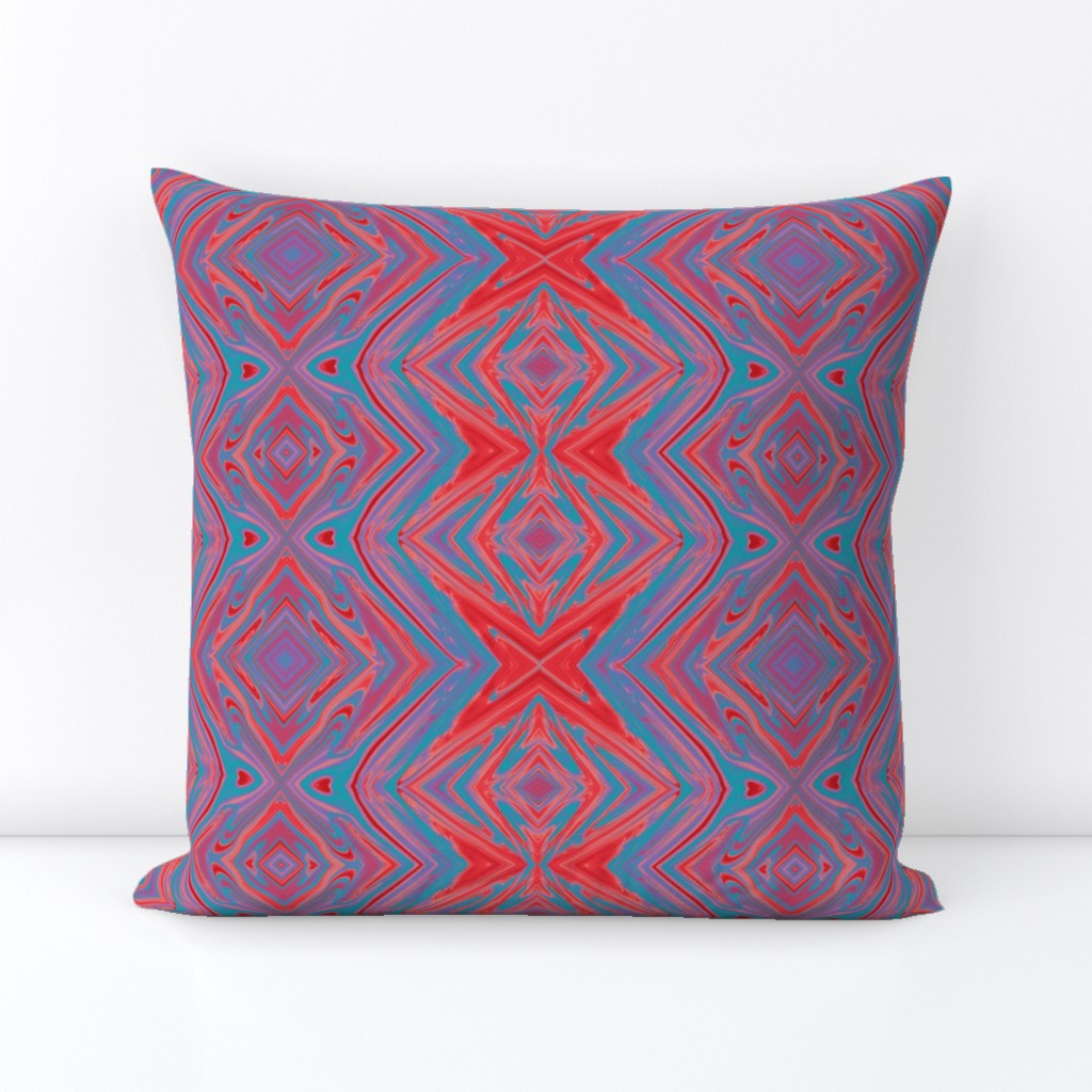 GP3 - XL - Geometric Pillars in  Aqua Purple Red