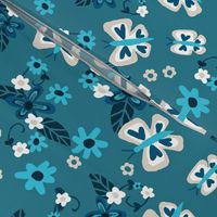 Floral Flutterby Blues / Deep rich blues