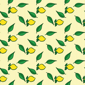 Fresh Picked Lemons On Stripes 2