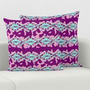 Aqua Chevrons on Purple and Pink