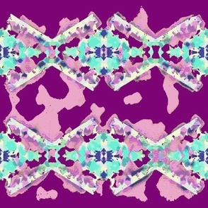 Aqua Chevrons on Purple and Pink