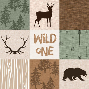 Wild One Quilt (no moose) green and brown