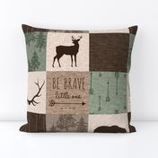 Be Brave Quilt (no moose) - green and brown