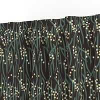 Wattle fabric dark background by Mount Vic and Me