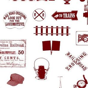 Maroon Railroad Symbols // Large