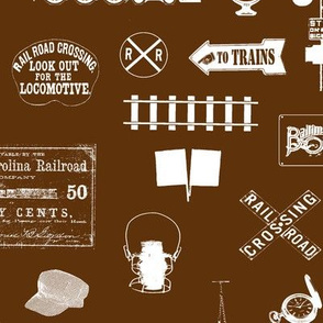 Railroad Symbols - Brown // Large