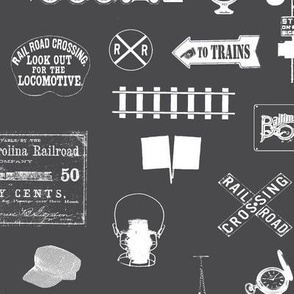 Railroad Symbols - Charcoal // Large