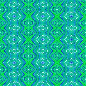 GP6 - Geometric Pillars in Blue - Lime Green - White