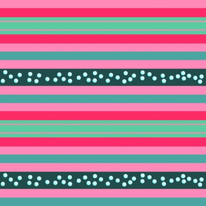 FNB3 - Large Fizz-n-Bubble  Stripes in Pink and Green - Lengthwise