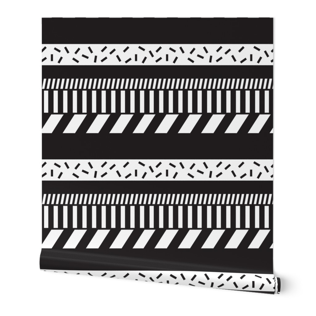 Black and white stripes. Geometry pattern design.