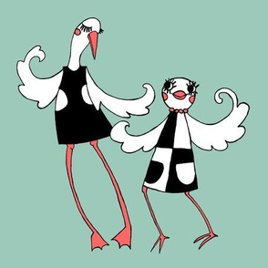 A Pair of Mod Birds out on the town