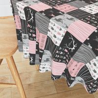 3” Patchwork Deer- pink, black and grey