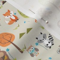 TINY Cute Woodland Animals on Cream