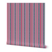 FNB3 - Large Fizz-n-Bubble  Stripes in Pink and Green - Vertical