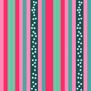 FNB3 - Large Fizz-n-Bubble  Stripes in Pink and Green - Vertical