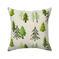 Pine Tree Forest (cream) - Woodland Trees LARGE SCALE