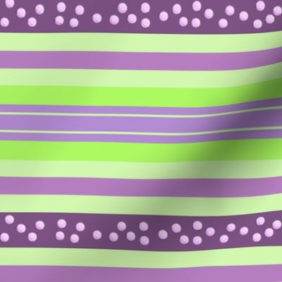 FNB2 - Large Fizz-n-Bubble Stripes in Lime Green and Purple  - Crosswise