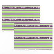 FNB2 - Large Fizz-n-Bubble Stripes in Lime Green and Purple  - Crosswise