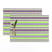 FNB2 - Large Fizz-n-Bubble Stripes in Lime Green and Purple  - Crosswise