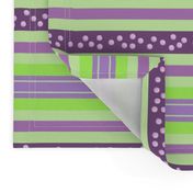 FNB2 - Large Fizz-n-Bubble Stripes in Lime Green and Purple  - Crosswise