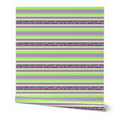 FNB2 - Large Fizz-n-Bubble Stripes in Lime Green and Purple  - Crosswise