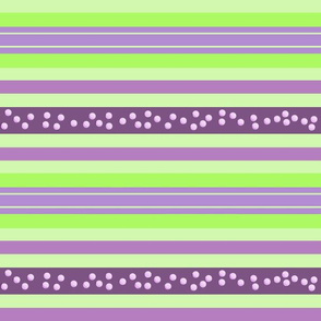 FNB2 - Large Fizz-n-Bubble Stripes in Lime Green and Purple  - Crosswise